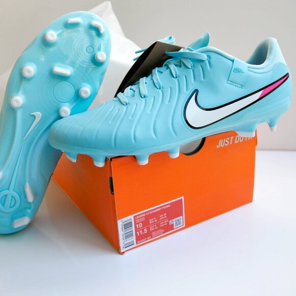 Nike Tiempo Legend 10 Academy Men\'s FG/MG Low-Top Soccer Cleats Copa/Wht Size 10 main image 4